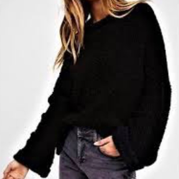 Free People Sweaters - 2/$25 FREE PEOPLE BLACK YOUR SIDE SWEATER